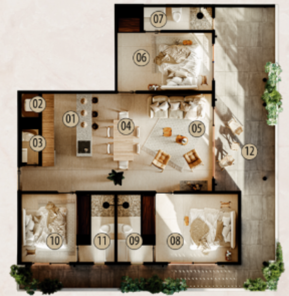 Departamento en venta en Villas Huracanes, Tulum — foto 2 de 10