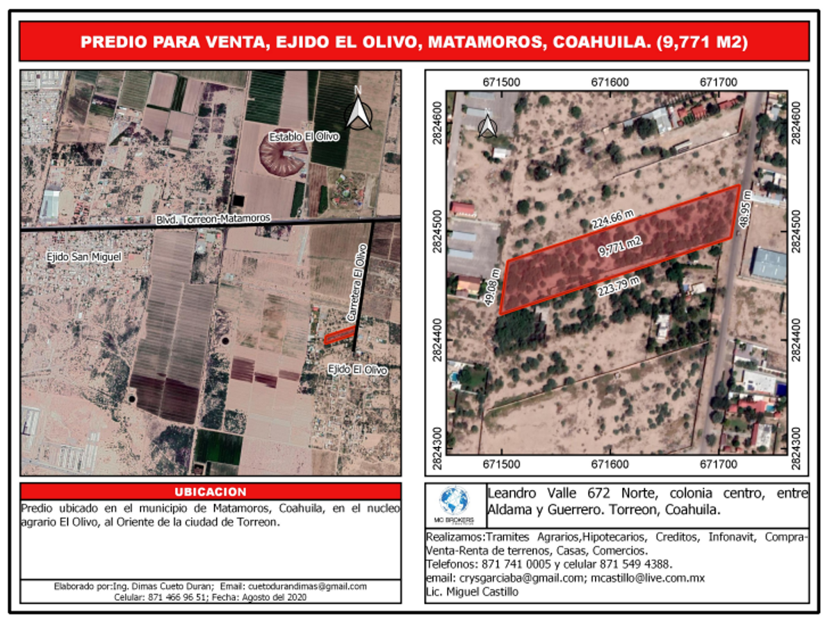 Terreno en venta en El Olivo, Matamoros — foto 1 de 7