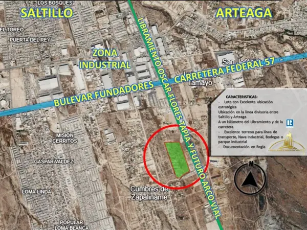 Terreno en venta en Zapaliname, Saltillo — foto 3 de 5