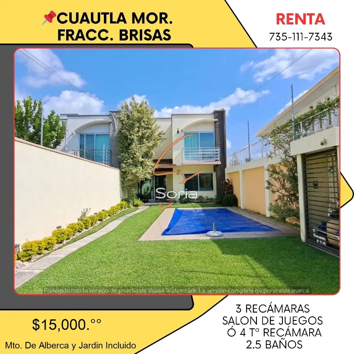 Casa en renta en Brisas de Cuautla, Cuautla — foto 1 de 31