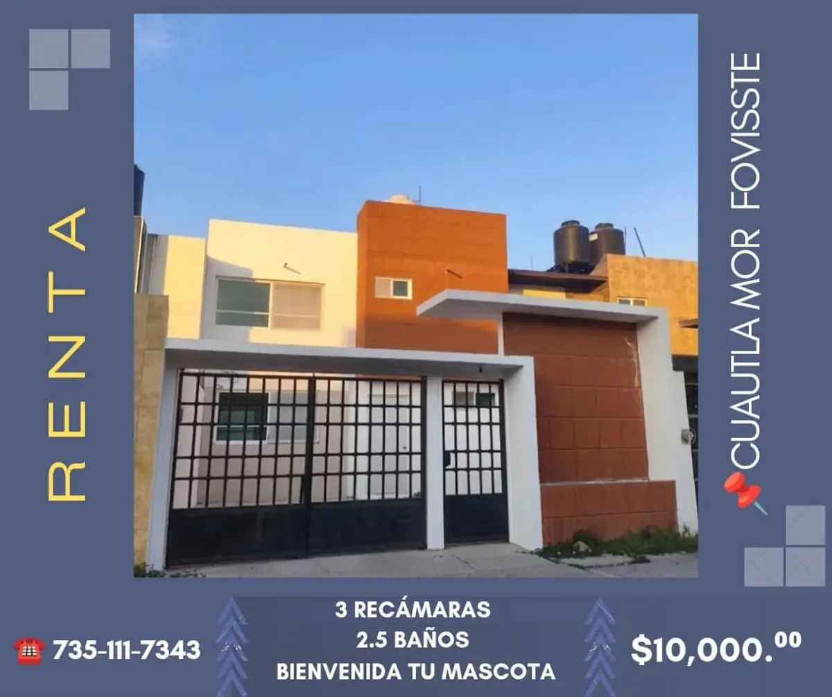 Casa en renta en Otilio Montaño, Cuautla — foto 1 de 11