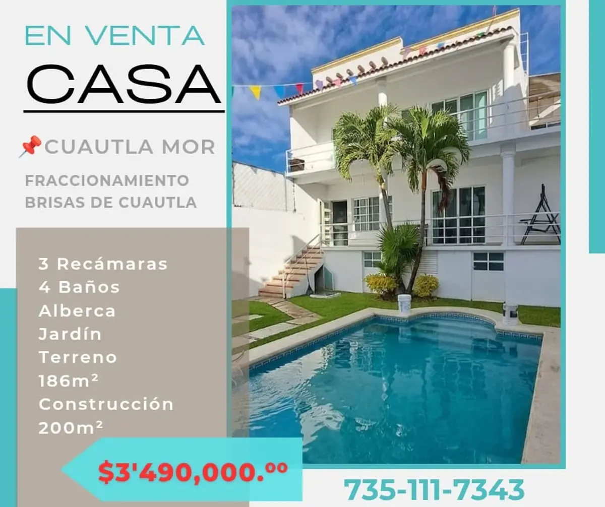 Casa en venta en Brisas de Cuautla, Cuautla — foto 1 de 32