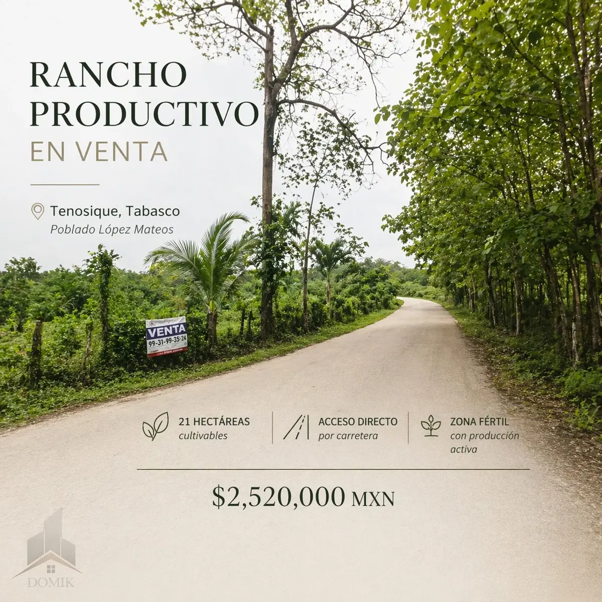 Terreno en venta en Adolfo Lopez Mateos, Tenosique — foto 1 de 7