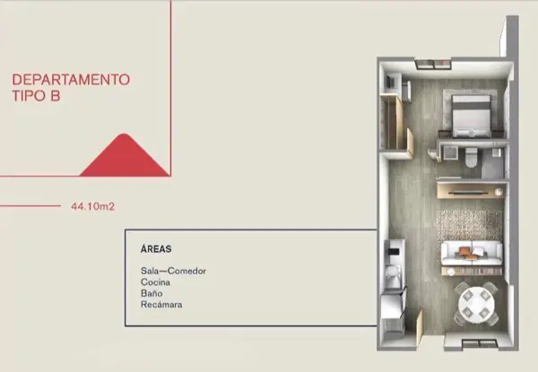 Departamento en venta en Barrio Antiguo, Monterrey — foto 3 de 6