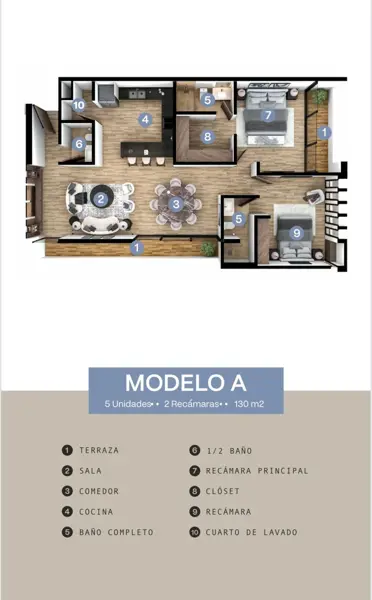 Departamento en venta en San Ramon Norte, Mérida — foto 2 de 10