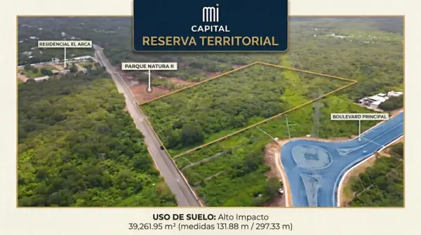 “Terreno en venta Km 2 Cholul–Sitpach | 39,261.95 m² | Uso de suelo Alto Impacto | Orilla de carrete