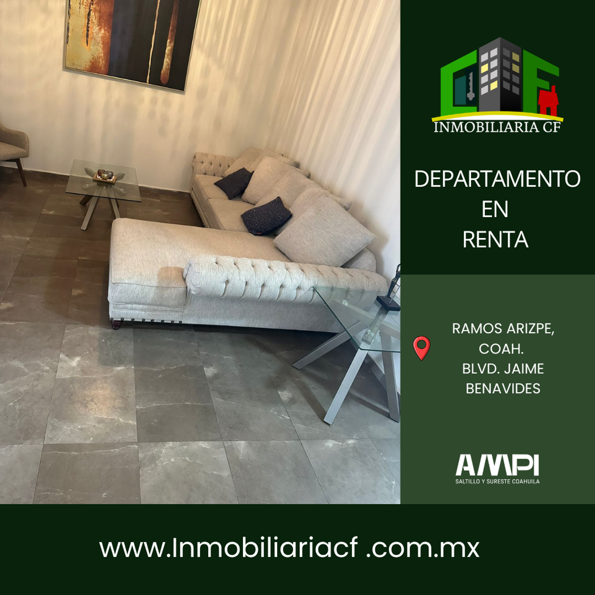 Departamento en renta en Del Valle, Ramos Arizpe — foto 1 de 9