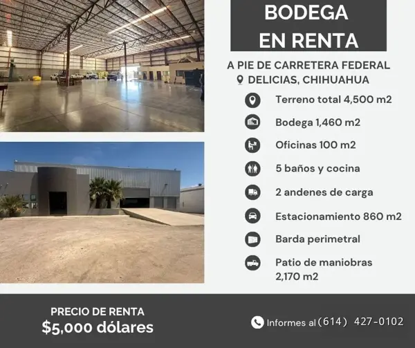 Nave en renta en Terrazas, Delicias — foto 3 de 3