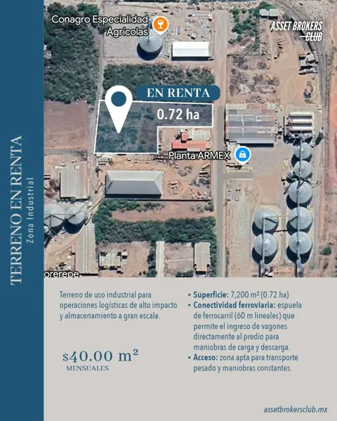 Terreno en renta en Zona Industrial, Ahome, Sinaloa