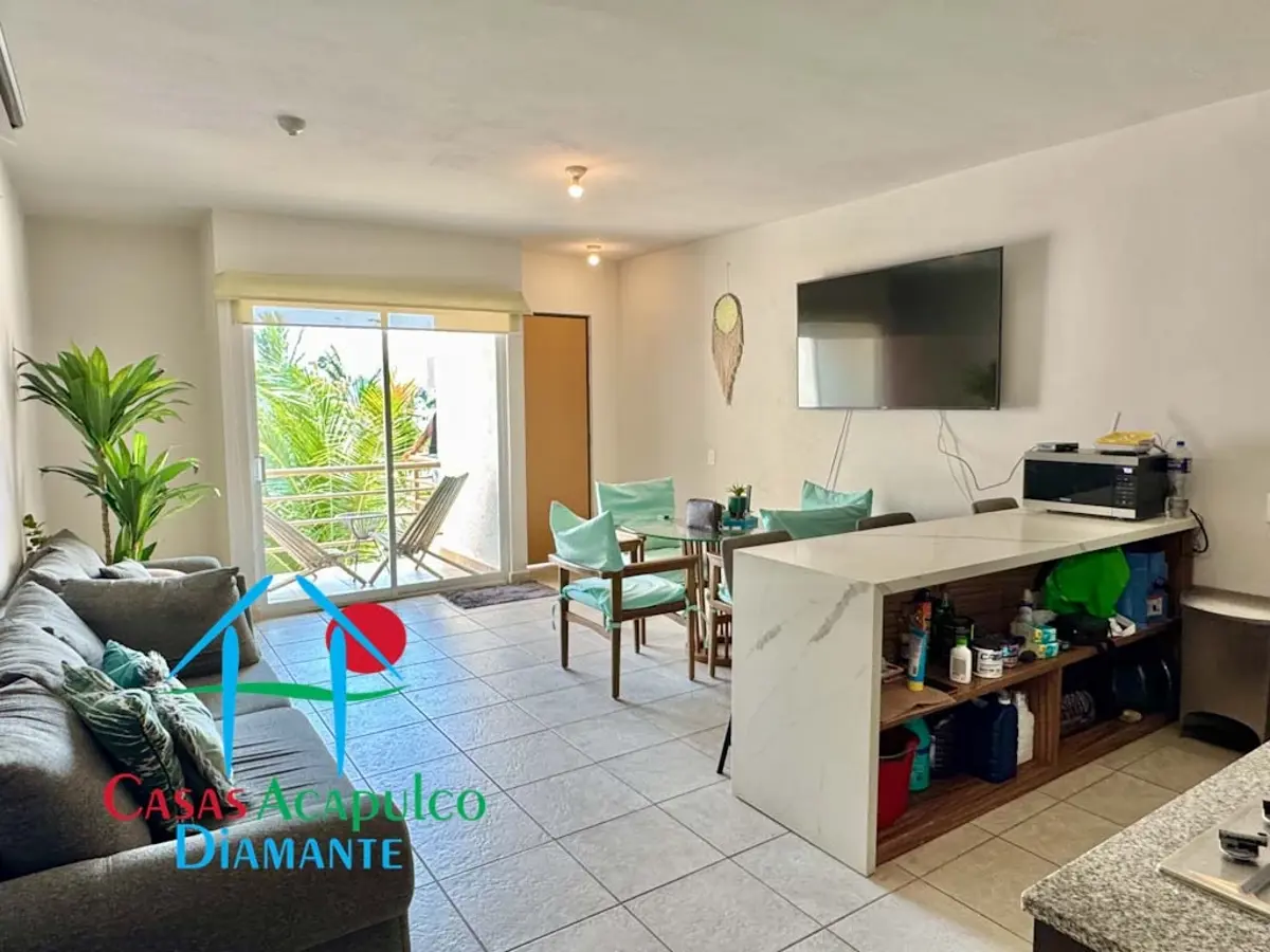 Departamento con 2 recámaras y balcón con vista a las áreas comunes Departamento con 2 recámaras y balcón con vista a las áreas comunes