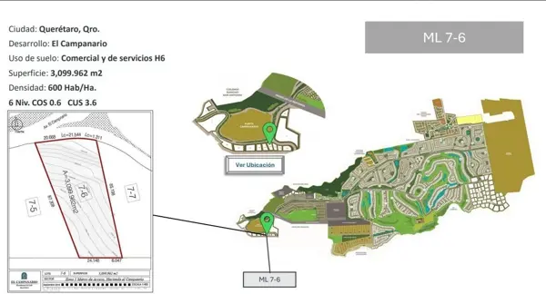 Macro Lote Comercial y Servicios el Campanario Queretaro
