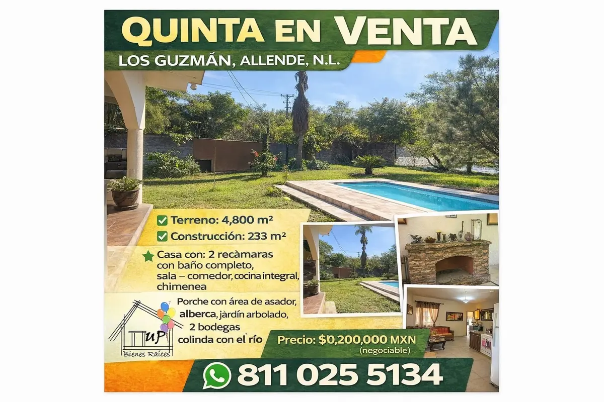 Quinta en venta en Los Guzman, Allende — foto 1 de 38