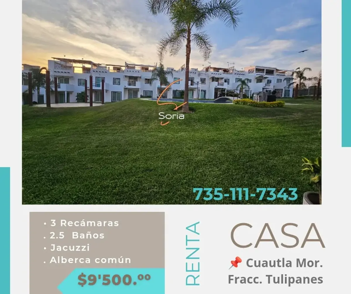 Casa en renta en Brisas de Cuautla, Cuautla — foto 1 de 33