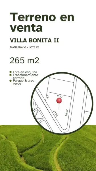 En venta lote en esquina Fracc Villa Bonita 2 En venta lote en esquina Fracc Villa Bonita 2
