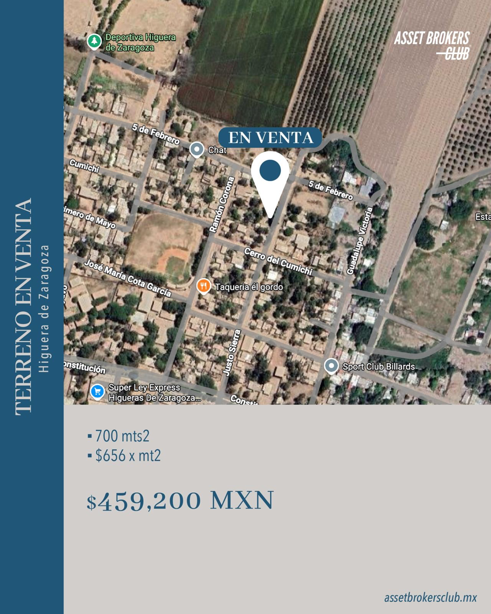 Terreno en venta en Higueras de Zaragoza Centro, Ahome — foto 1 de 4
