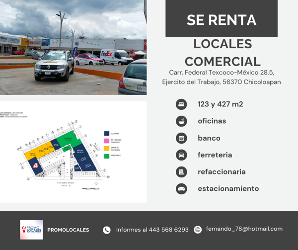 Renta de Locales Comerciales – Chicoloapan, Méx.