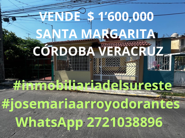 ??????SE VENDE $1’600,000.00
CASA UNIDAD SANTA MARGARITA CÓRDOBA VERACRUZ
