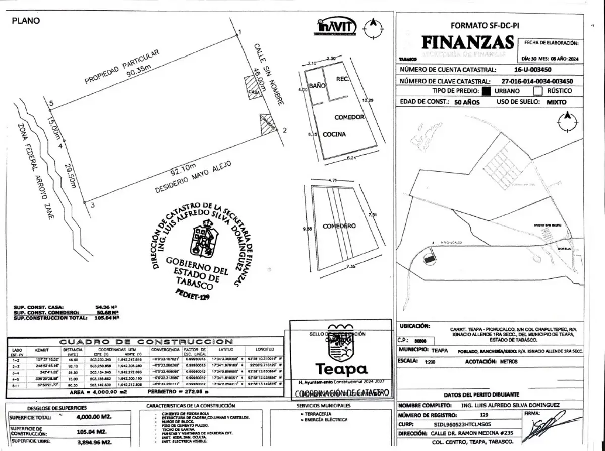 Terreno en venta en Chapultepec, Teapa — foto 1 de 2