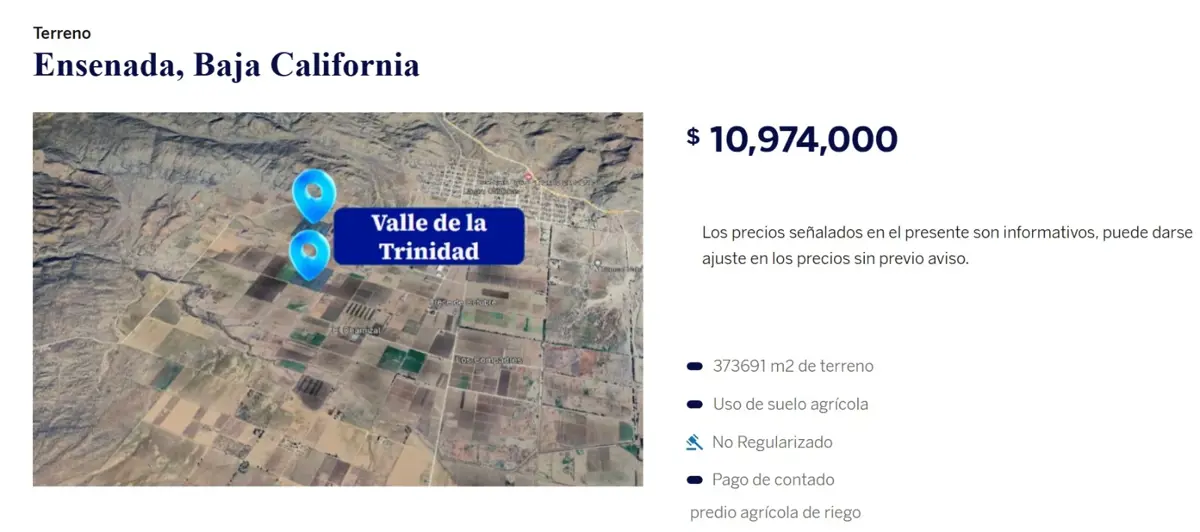 Terreno en venta en Pocitos (Valle de la Trinidad), Ensenada