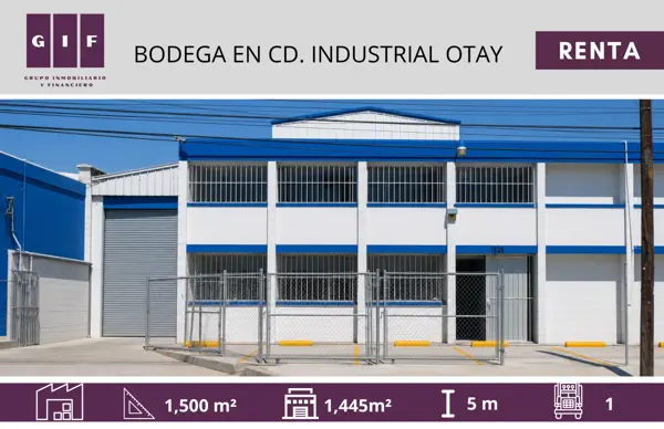 BODEGA INDUSTRIAL EN RENTA EN OTAY.