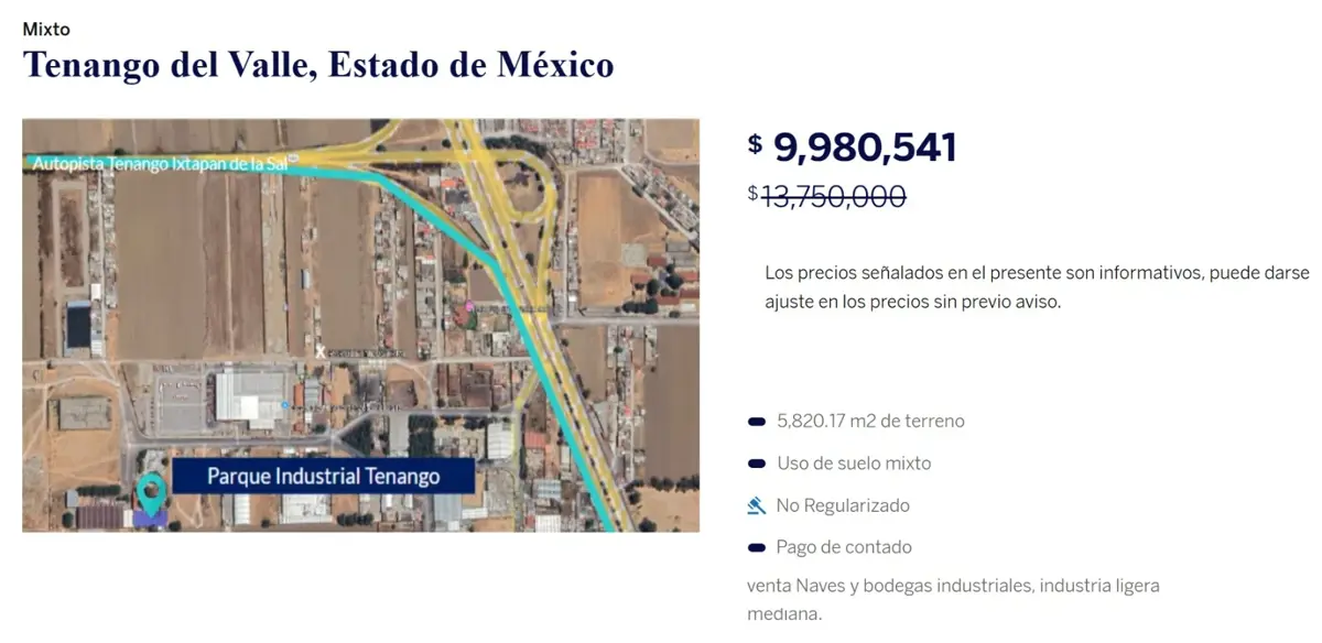 Terreno en venta en Tenango de Arista Centro, Tenango del Valle