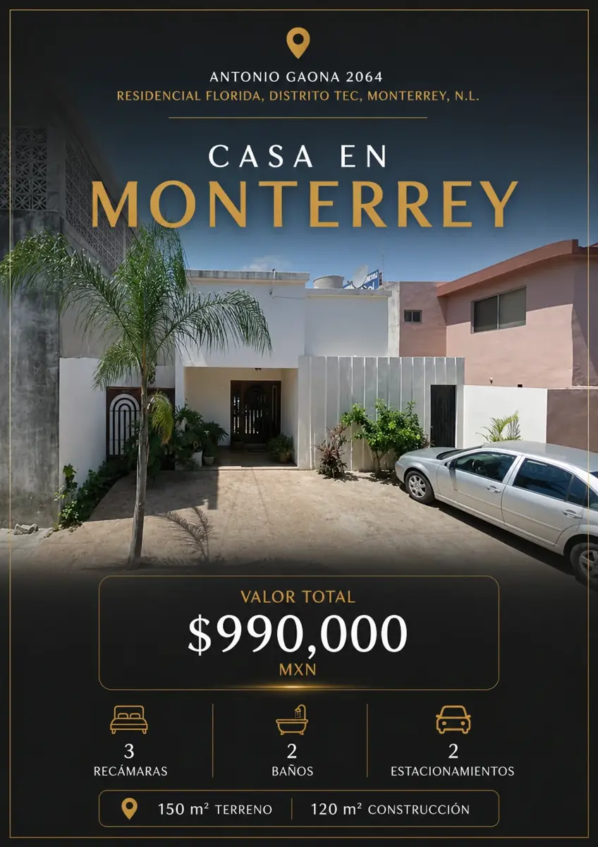 Casa en venta en Residencial la Florida, Monterrey — foto 1 de 8
