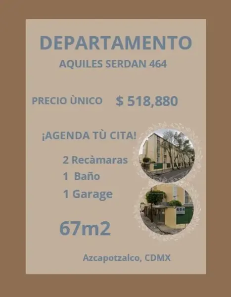 DEPARTAMENTO EN AQUILES SERDAN AZCAPOTZALCO DEPARTAMENTO EN AQUILES SERDAN AZCAPOTZALCO