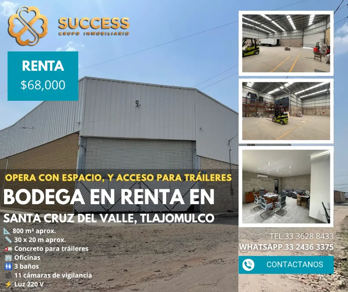 Bodega en renta en Santa Cruz del Valle, Tlajomulco de Zúñiga — foto 1 de 9