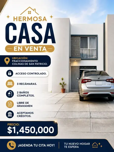 CASA EN VENTA EN FRACCIONAMIENTO COLINAS DE SAN PATRICIO
