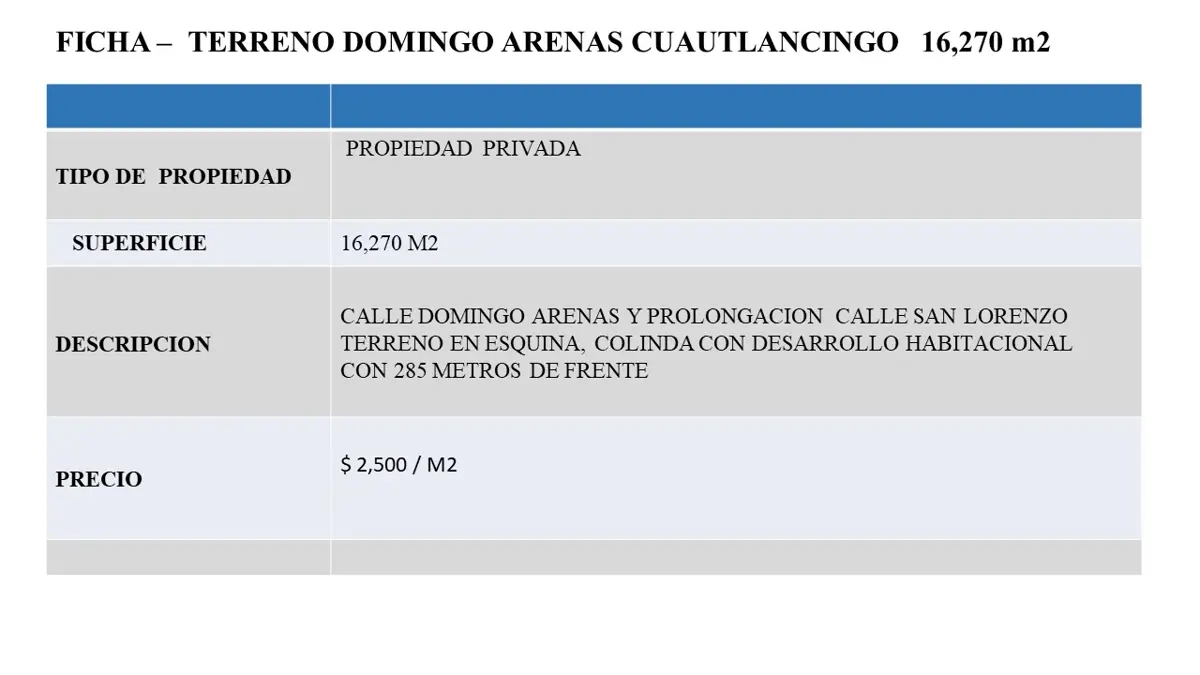 Terreno en venta en Santa Maria Coronango, Coronango — foto 1 de 5
