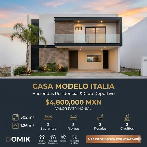 EN VENTA - Casa Modelo Italia en Haciendas Residencial & Club Deportivo - $4,800,000 MXN