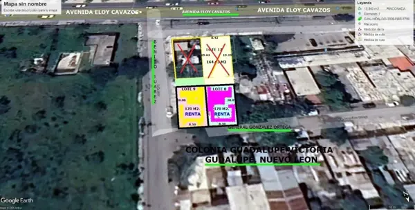 Terreno en Renta en Av. Benito Juárez en la Col. Guadalupe Victoria
