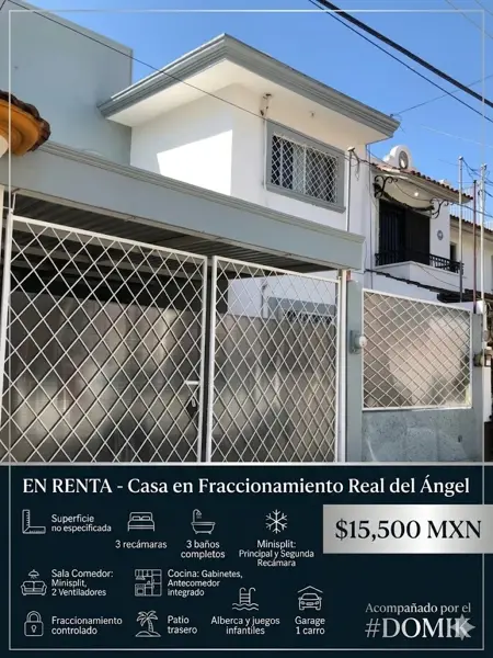 EN RENTA - Casa en Fraccionamiento Real del Ángel - $15,500 MXN EN RENTA - Casa en Fraccionamiento Real del Ángel - $15,500 MXN