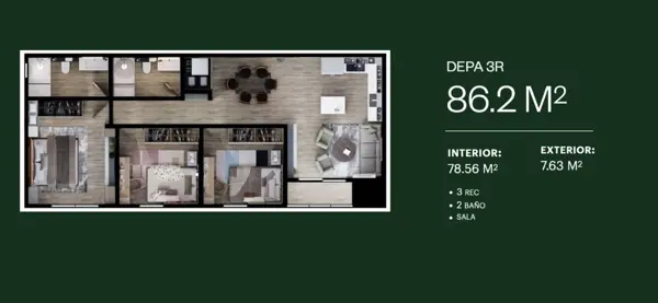 Departamento en venta en Fraccionamiento Villas de las Huertas, Santa Catarina — foto 2 de 8