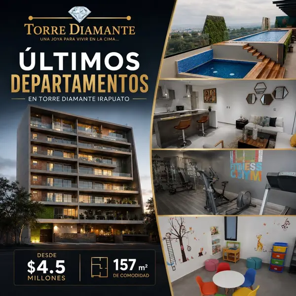 En venta moderno departamento con alberca en Villas de Irapuato En venta moderno departamento con alberca en Villas de Irapuato