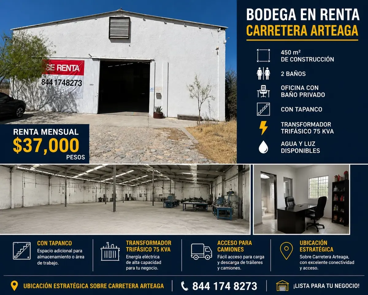 Bodega en renta en Fundadores, Saltillo