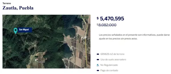 Terreno en remate en Zautla, Zautla, Puebla