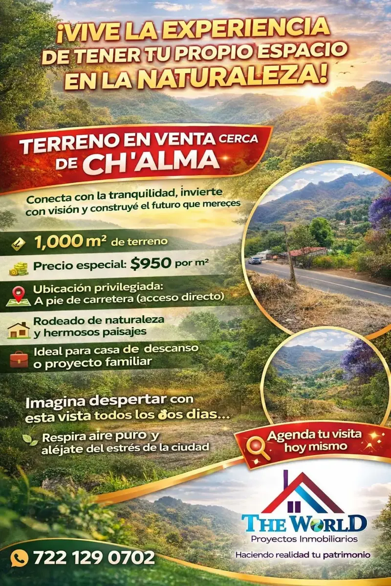 Terreno en venta en Chalma, Malinalco