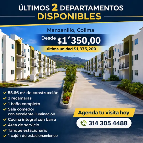Departamentos en Venta en Manzanillo | Colinas de San Javier | Desde $1,350,000