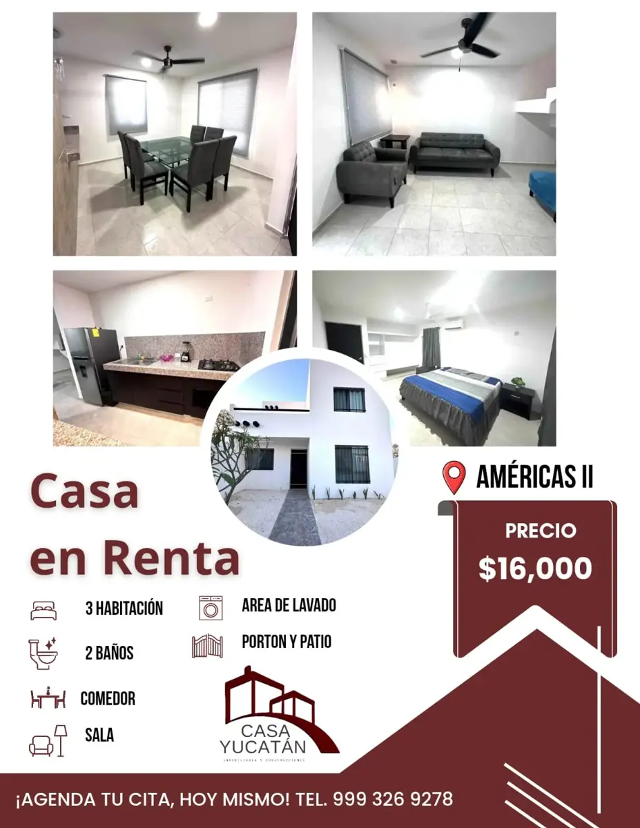 Casa en renta en Las Américas, Mérida — foto 1 de 11