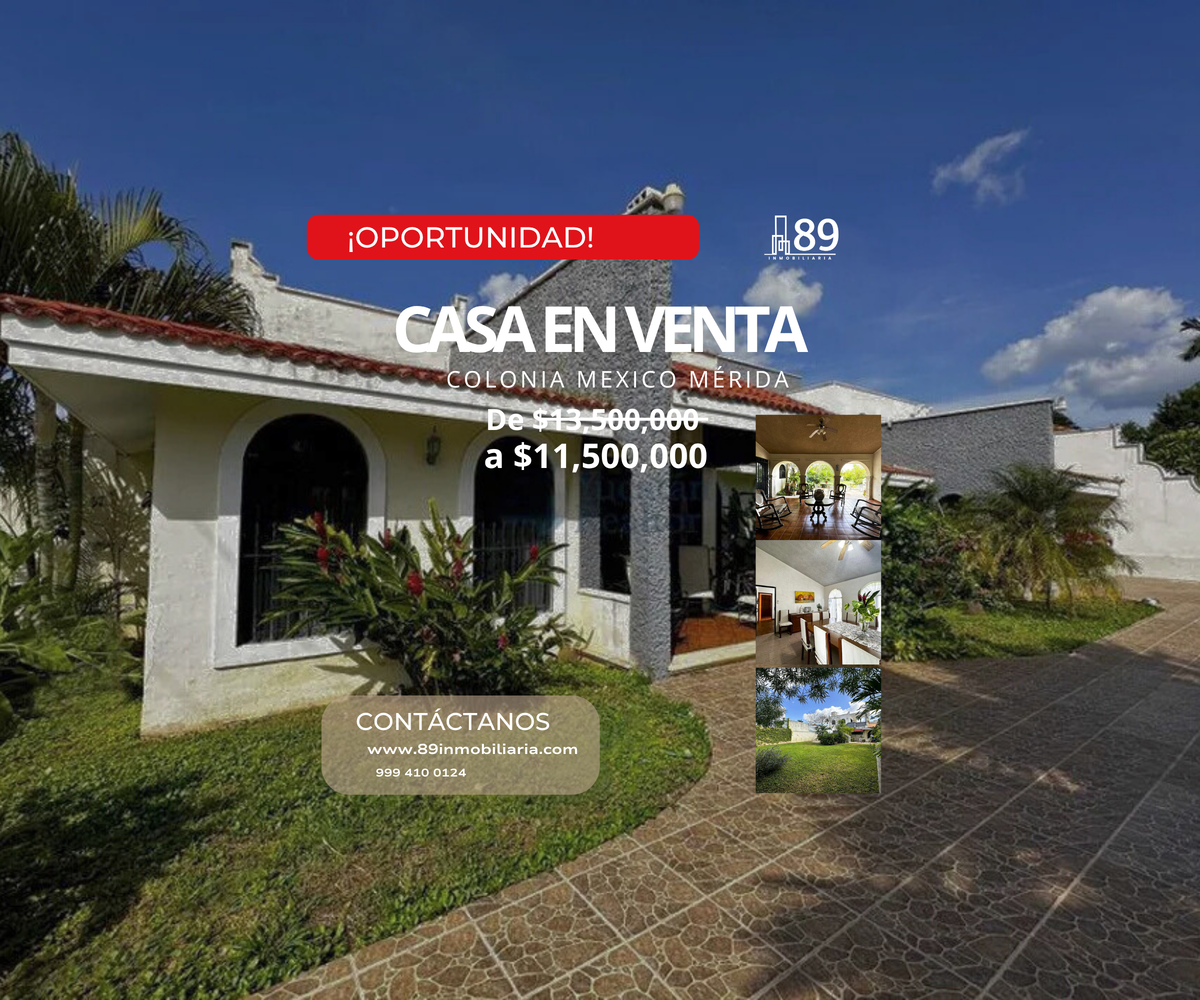 Casa en Venta en Mérida, Yucatán, en Colonia Mexico Norte, un piso Casa en Venta en Mérida, Yucatán, en Colonia Mexico Norte, un piso
