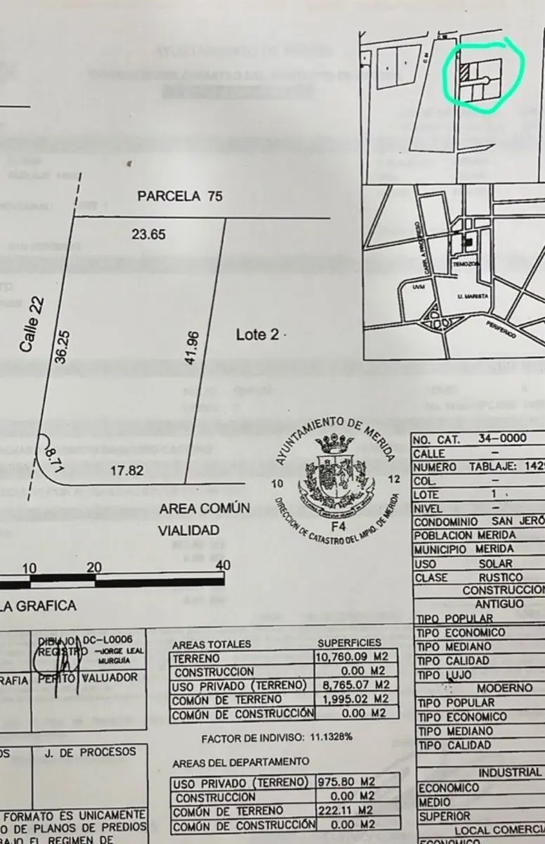Terreno en venta en privada Temozon Norte Terreno en venta en privada Temozon Norte