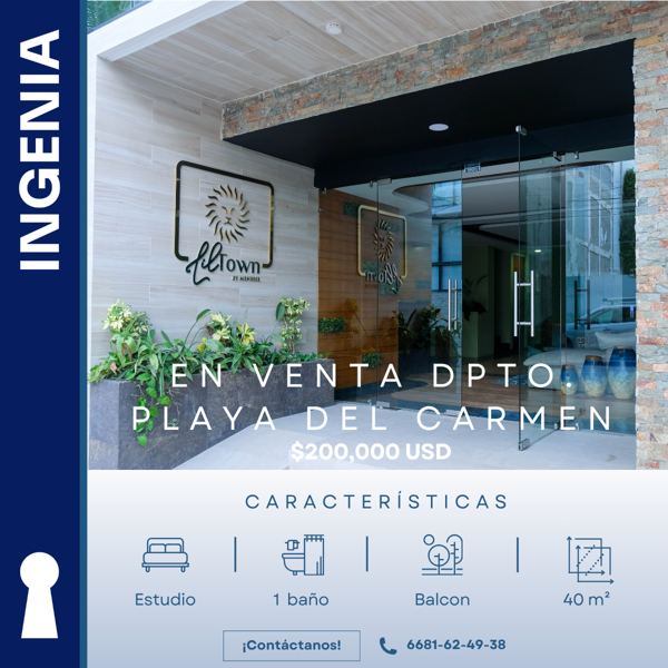 En Venta Apartamento tipo estudio en 5ta Avenida, Playa del Carmen, Quintana Roo.