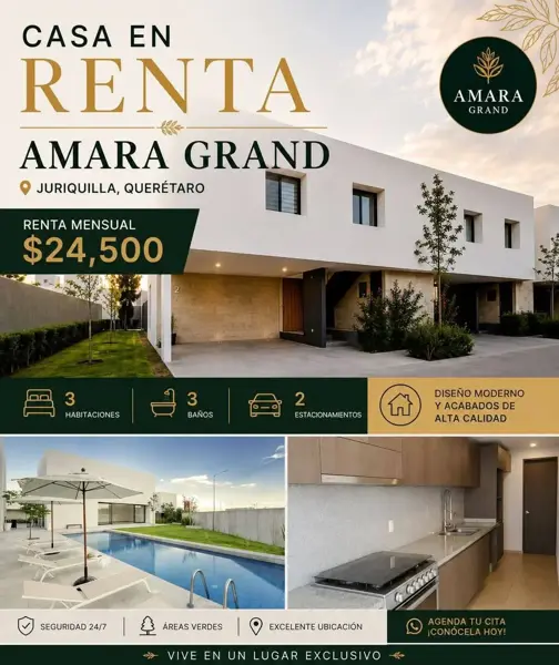 Renta de Casa en Condominio con Amenidades en Altos Juriquilla, Querétaro