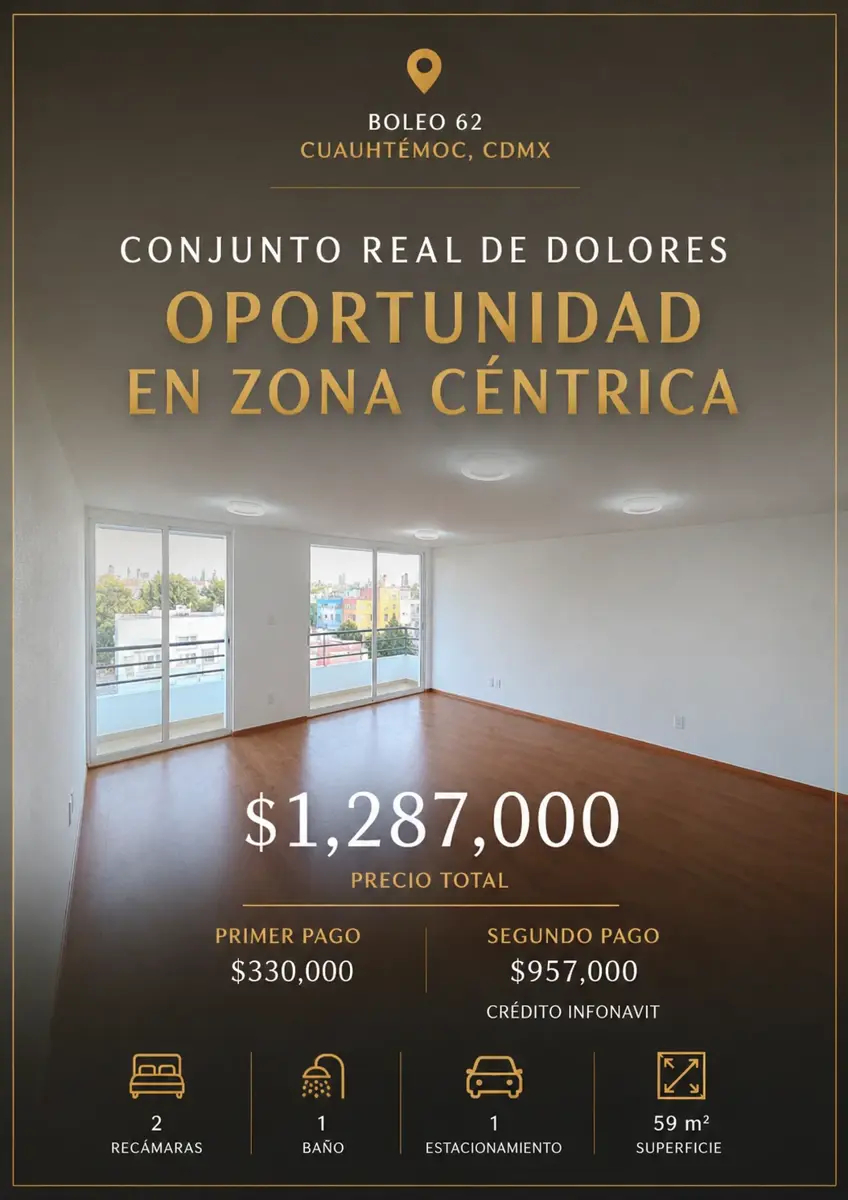 Departamento en venta en Felipe Pescador, Cuauhtémoc — foto 1 de 9
