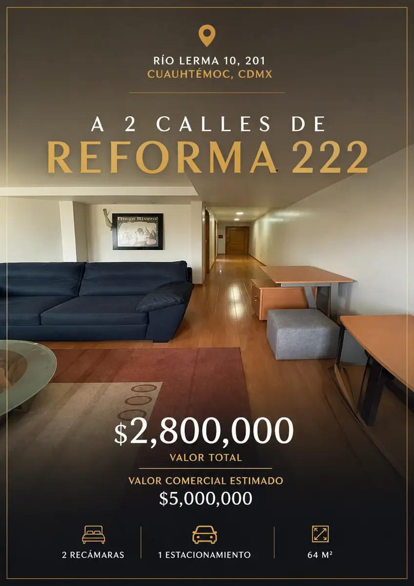 Departamento en venta en Cuauhtemoc, Cuauhtémoc — foto 1 de 14