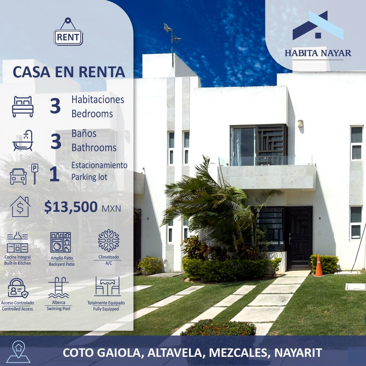 Casa en renta en Altavela, Bahía de Banderas — foto 1 de 8
