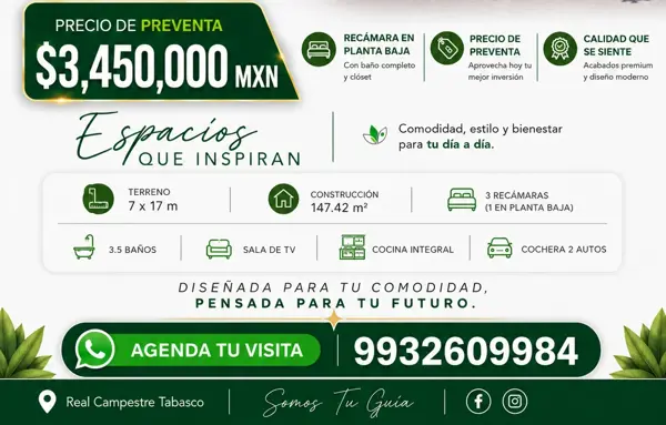 Casa en venta en Real Campestre, Nacajuca — foto 2 de 2