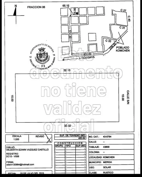 De oportunidad Terreno en Komchen