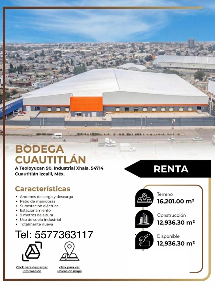 Bodega en renta en Parque industrial Xhala, Cuautitlán Izcalli